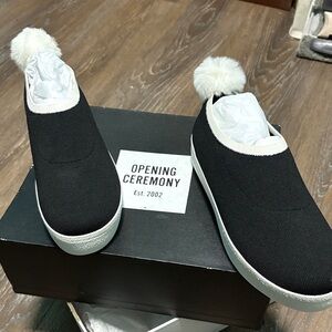 Opening Ceremony Black and White Pom-Pom Sneakers